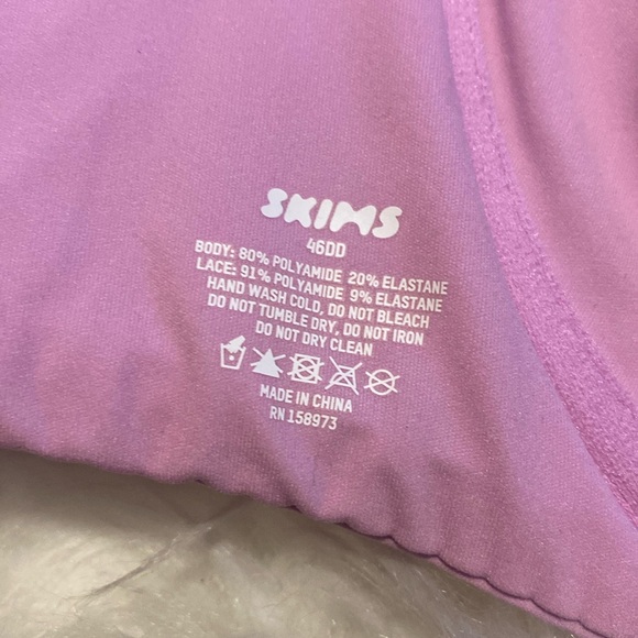 NEW SKIMS Fits Everybody Lace Unlined Scoop Bra Underwire, Petal Lilac, 46DD - Picture 11 of 11